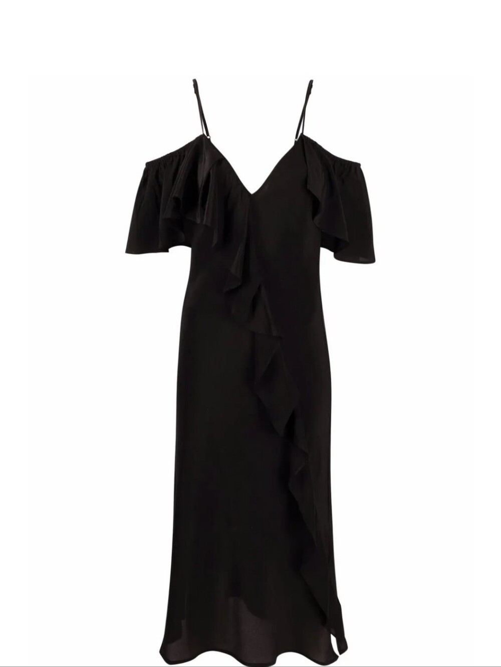 NWT Gold Hawk SILK Ruffle-detail V-neck dress SIZE LARGE $528 Retail!